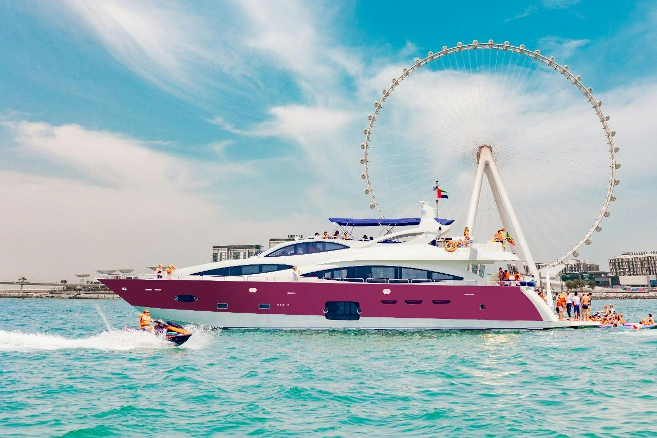 Dubai Harbour: Yacht Ride & Slide, Swim & Snorkel with BBQ Lunch - Photo 1 of 18